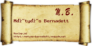 Mátyás Bernadett névjegykártya