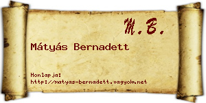 Mátyás Bernadett névjegykártya